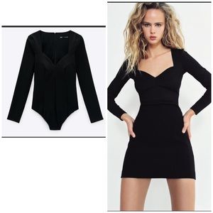 Zara black bodysuit 2021